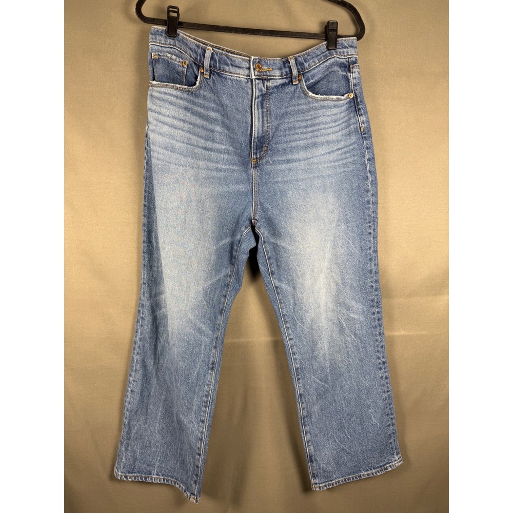 LOFT The Straight Jeans Womens 31/12 Blue High Rise Medium Wash Denim